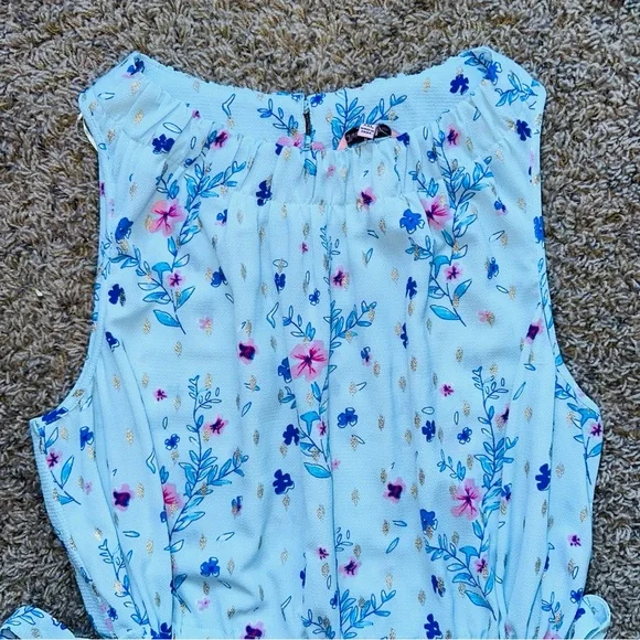 Juicy Couture Light Blue Floral MiNI Dress XXL high neck summer dress - Picture 3 of 10